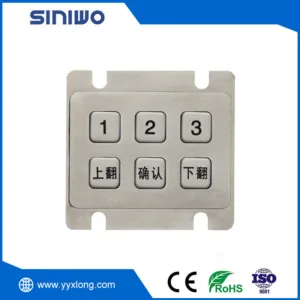 Matrix 2x3 Stainless Steel Keypad for Public Environment Applications